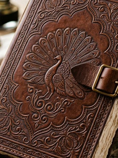 Hand-embossed leather detail